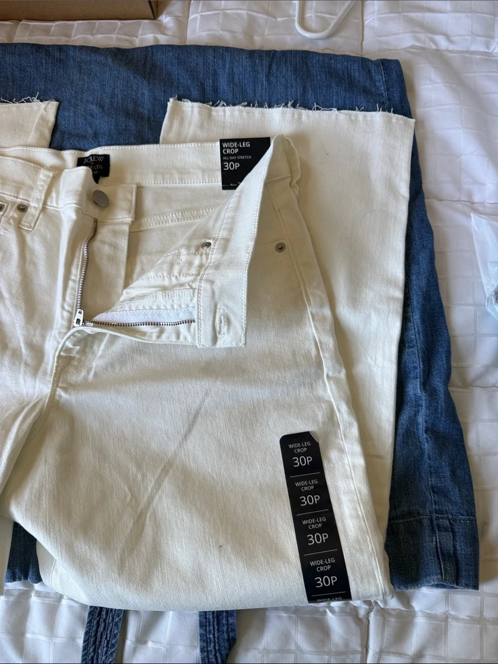 J. Crew Cream Wide-Leg Crop Jeans